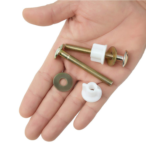 Toilet Seat Screws And Hinges Kit 2 Pack Heavy Duty Steel Bolts Nuts With Plastic Nuts And Metal Washers For Top Mount Toilet Seats