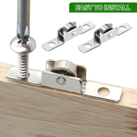 36 Pack Three Eighths Inch Metal Sliding Window Rollers With Universal Metal Axles For Windows Cabinets And Doors installation view
