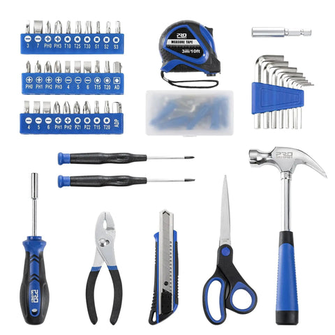 93-Piece Household Tool Kit With Storage Case For Home DIY Projects showing assorted hand tools and accessories.