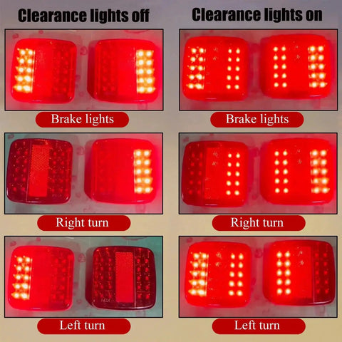 Pair of magnetic wireless LED trailer tail lights; shows brake and turn signals, IP67 waterproof