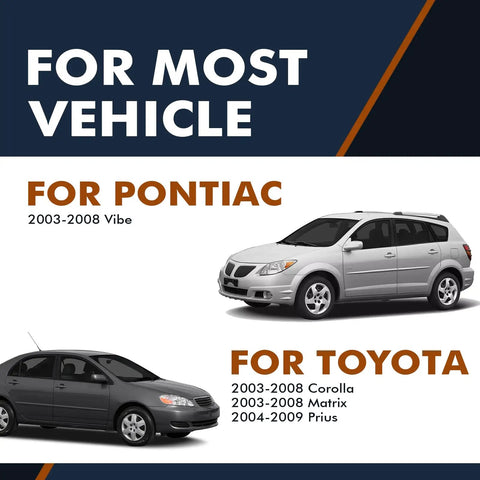 Image showing a Pontiac Vibe 2003-2008 and Toyota models 2003-2008 Corolla, 2003-2008 Matrix, 2004-2009 Prius.