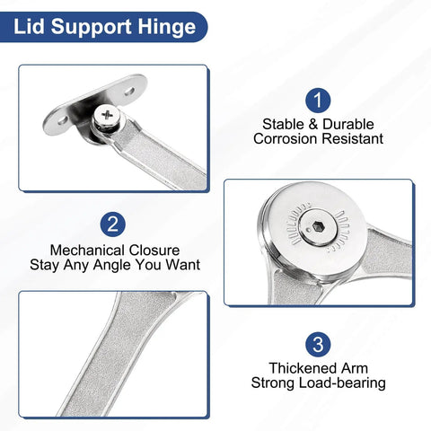 Heavy Duty Soft Close Lid Support Hinges Set 4 Pack, Adjustable 200 220N Gas Struts For Cabinets Closets Wardrobes
