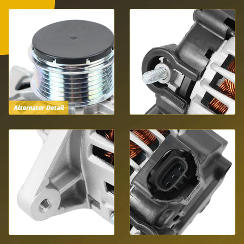 Close-up views of Drop In High Output Alternator For Hyundai Elantra 2011 Through 2017 And Kia Forte Forte5 Forte Koup Soul