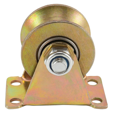 4 Pack 2 Inch U Groove Wheel Pulley 660 Lb 45 Steel Heavy Duty Sliding Gate Rollers With Bracket Rigid Caster For Inverted Track