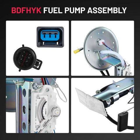 Detailed views of Fuel Pump Assembly E2336S For Ford Crown Victoria Lincoln Town Car Grand Marquis Marauder, components included.