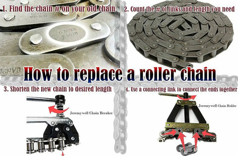 Roller Chain Tools Kit With Breaker Cutter And Puller For Chain Sizes 25 35 41 40 50 60 Including 415H 428H 520 530 Holder And Puller For Bicycle And Motorcycle Maintenance For Quick DIY Chain Work And Everyday Pro Maintenance
