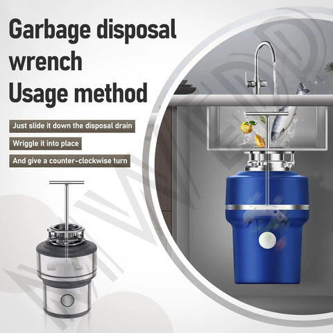 Extended Grip Garbage Disposer Unjamming Wrench For Waste King And Moen Disposals usage method illustration
