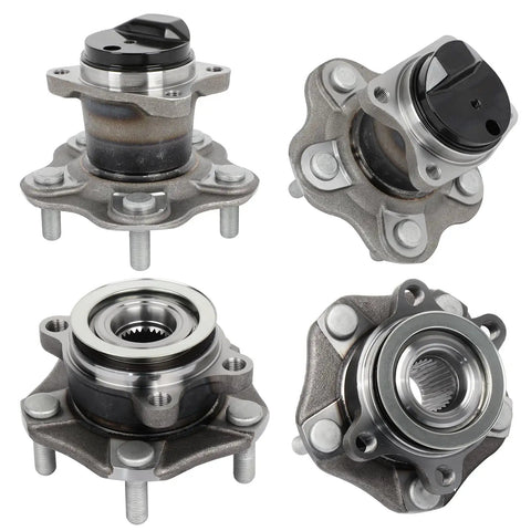 Front And Rear Wheel Hub Bearing Set For Nissan Sentra 2013 2019 1.6L 1.8L Four Piece Direct Fit Replacement Kit Durable Heavy Duty Hubs