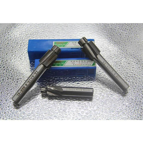 Versatile 5 Piece Counterbore Set for Milling Copper Aluminum Steel Cast Iron, 4 Flute High Speed Steel End Mills on display