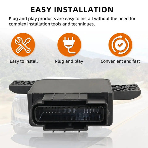 Fuel Pump Control Module For 2021-2023 Cadillac Escalade Escalade ESV Chevy Suburban Silverado 1500 Tahoe GMC Sierra 1500 Yukon XL Replaces 13544060 13554821 13537053 13544950 shown with installation features.