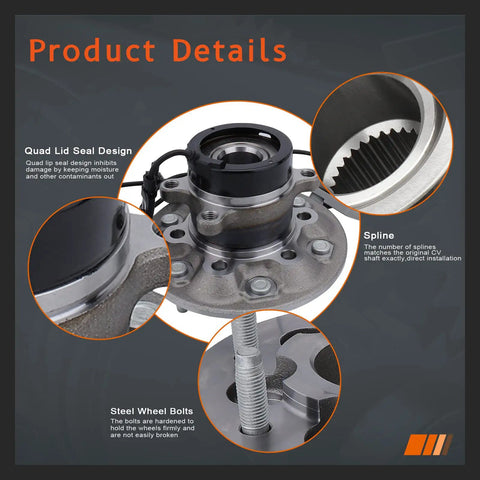 Front Wheel Hub And Bearing Assembly For Driver And Passenger Sides Fits Chevy Colorado And GMC Canyon 2004 2008 details