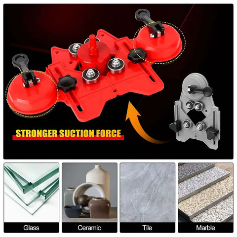 Diamond Hole Saw Kit For Glass Tile Porcelain Ceramic Marble 11 Piece Brazed Hollow Drill Bit Set with Suction Cup Guide