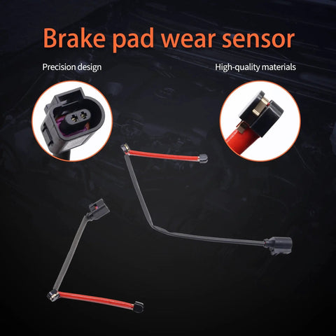 HiSport brake pad wear sensor set for front and rear wheels, includes two sensors and wiring harness.