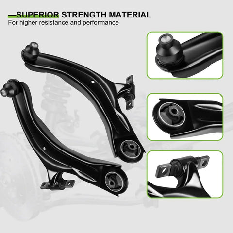 SCITOO 8pc front suspension kit: lower control arms with ball joints, inner/outer tie rod ends, sway bar links for Nissan Rogue 2008–2015