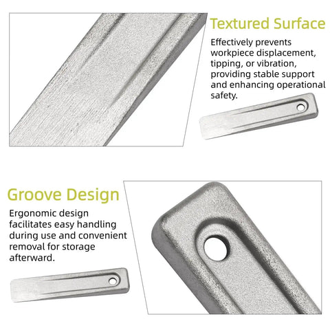 Close-up of 6 Inch Steel Wedge For Setup And Leveling In Welding Planers Shapers Milling Machines And Similar Equipment showing texture and groove design.