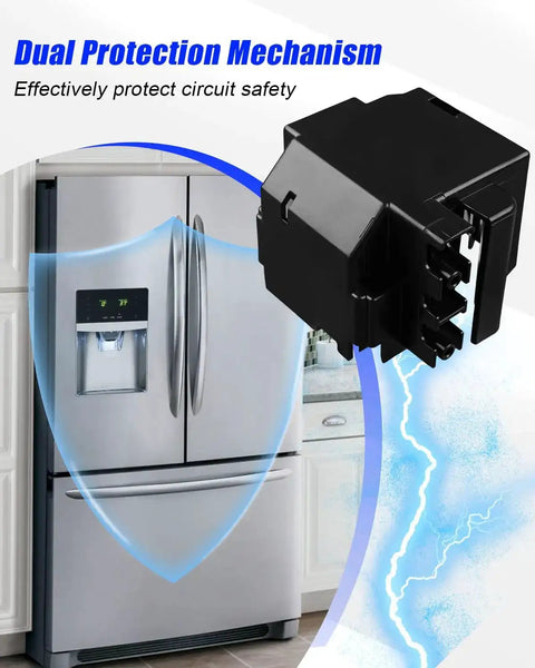 Refrigerator Start Relay And Overload Kit Fits Select Refrigerators For Plug And Play Install, dual protection mechanism