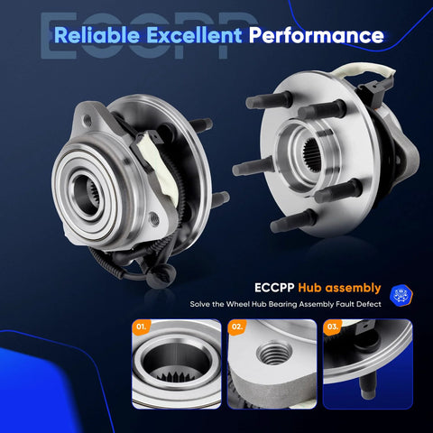 Front Wheel Hub Bearing Assembly for 4x4 Ford Explorer Mercury Mountaineer Sport Trac 1995 to 2002 with ABS 5 Lug 515003 Premium Replacement for 4WD Direct Fit Easy Install