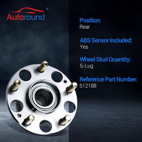 Rear Wheel Hub And Bearing Assembly Replacement 512188 For Acura TL 2004 2008 And Honda Accord 2003 2007 5 Lug Pair Ready To Roll