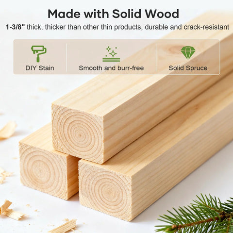Solid spruce wood beams for Space Saver Bifold Closet Door For 32 By 80 Opening With French Glass Barn Panels Includes 2.66 Ft Kit