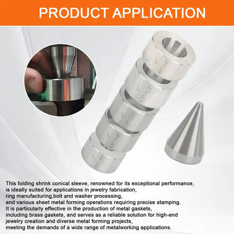 Five Piece Folding And Reduction Die Set With Heavy Duty Stainless Steel Stabilizer And Folding Cone Dies for coin making