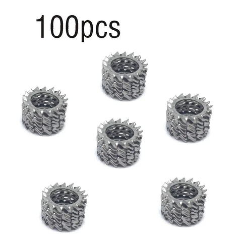 100 Count 304 Stainless Steel External Tooth Star Lock Washers Kit With Circlips Snap Rings For M5 Machinery Built Tough Fastening Heavy Duty Spring Locking Washers Assortment Set displayed
