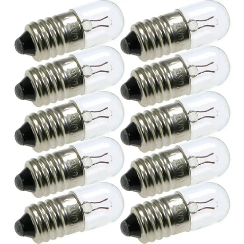 10 Pack Mini Screw Bulbs 6.3V Plus 5 E10 Mini Bulb Holders Black Plastic Brass Sockets Dope DIY Lighting Kit For Student Experiments Durable Reliable Screw Type Bulb Socket Assembly close-up.