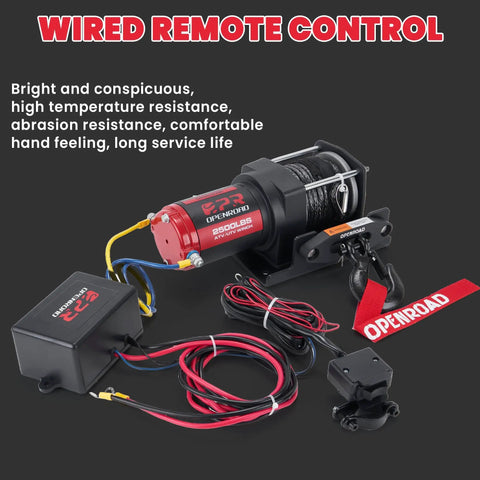 Wired remote control for Beefed Up Heavy Duty 2500 Lb 12V ATV UTV Winch With Waterproof Electric Motor and Synthetic Rope