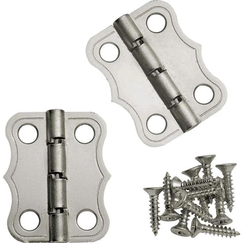 Brass 90 Degree Stop Hinges Set Of Two For Doors And Cabinets with screws, durable brass finish, positive stop feature