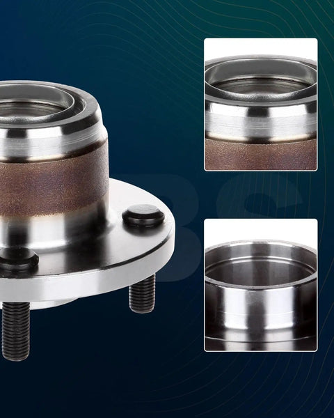 Close-up of Rear Wheel Hub Bearing Assembly Set For Ford Focus 2001 To 2009 With Four Lug No ABS 2 Pack OE 521002
