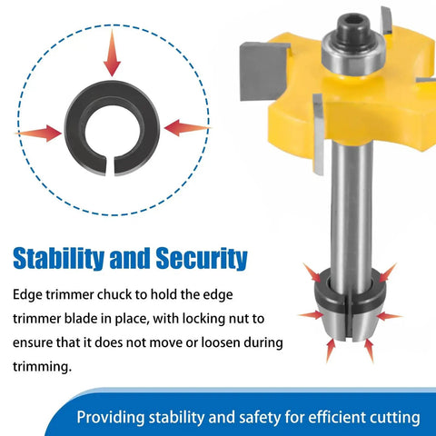 Router Collet Nut And Cone Sleeve Kit For Models R2400, R2401, R86044, R860443 2 Pack Replacement showing stability and security features.