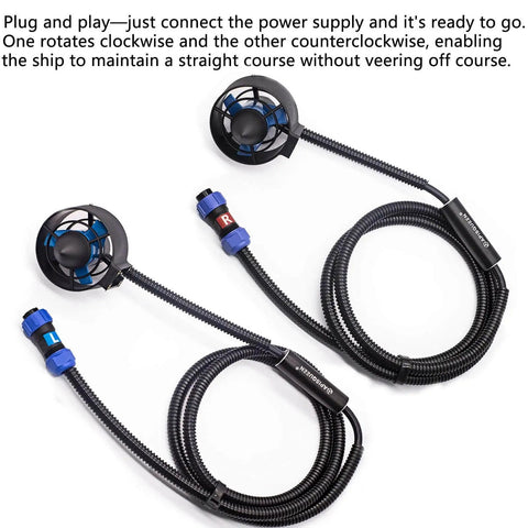 Beefed Up 12 To 16V Underwater Thruster U2 Set With Brushless Motor For Fishing Boats And ROVs, Total Thrust 7.5 Lbs, Can Push 220.5 Lbs