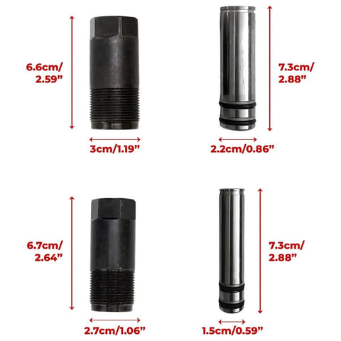 Floor Jack Piston Plunger Replacement Kit For 3 Ton Hydraulic Jacks With Dual Pump System Low And High Side Seals sizes shown