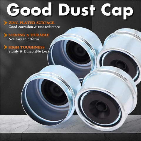 Trailer Hub Bearing Kit For 84 Spindle L68149 L44649 Four Sets Complete Hub Kit With 1.98 Inch Dust Covers, Grease Seals, And Spindle