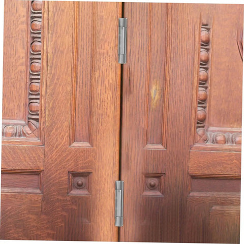 Double Acting Spring Hinge For Residential Doors, Self-Closing Door Hinge With Adjustable Tension, installed on a wooden door
