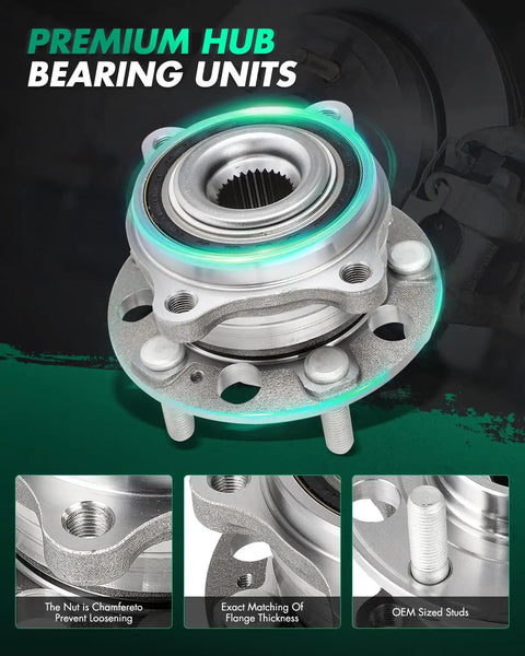 Wheel Bearing Hub Assembly For Hyundai Santa Fe And Kia Sorento OE-Style Direct Fit Replacement, close-up front view