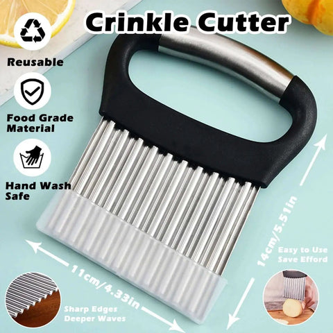 Big Crinkle Cutter For Veggies And Fries With Easy Grip Handle That Feels Like A Pro, stainless steel blade