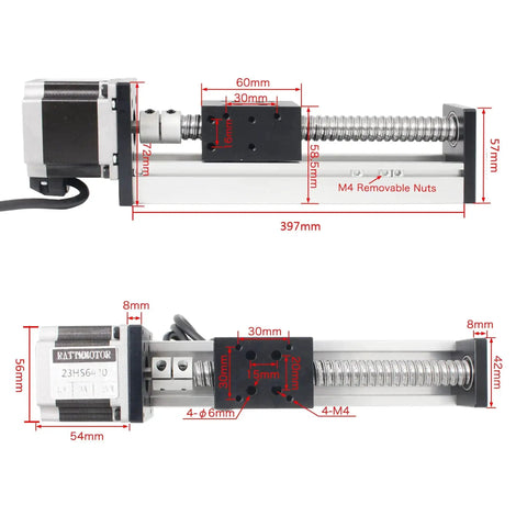 Heavy Duty 300mm Linear Stage Actuator With Square Slide Rail And 1605 Ballscrew Motorized XY XYZ CNC Linear Stage Table