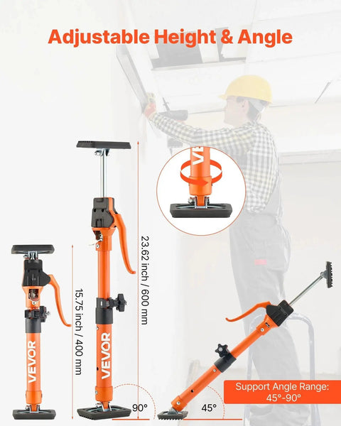 Telescoping Cabinet Jack Support Pole 2-Pack, 15.75-23.6 Inches 220 Lb Capacity, used to install ceiling drywall.
