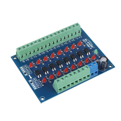 8 Channel Optocoupler Isolation Board 24V to 3.3V Level Shifter for PLC and MCU with PNP output, blue board