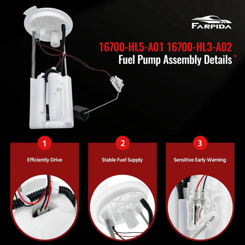 Beefed Up Fuel Pump Assembly For Honda Pioneer 500 700 4 1000 5 SXS Models 2014 To 2023 Replacement Replaces 16700 HL5 A01 And 16700 HL3 A02