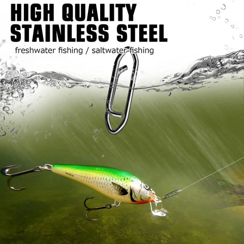 High Strength Saltwater Fishing Snap Set With Stainless Steel Connectors and Swivels in use underwater with a lure.