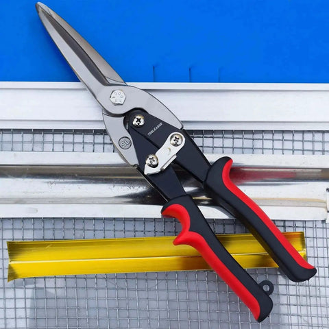 Heavy Duty 12 Inch Aviation Tin Snips With Forged Blade Long Straight Cutters For Cutting Sheet Metal And Aluminum on grid