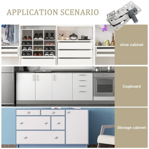 Soft Close 45 Degree Cabinet Hinges With Spring Buffer For Kitchen Cabinets And Bookcases, Self Closing Doors, Concealed Load Bearing Hardware, Durable Cold Rolled Steel, Moisture Resistant, 1 Pair TEHAUX in various cabinet settings