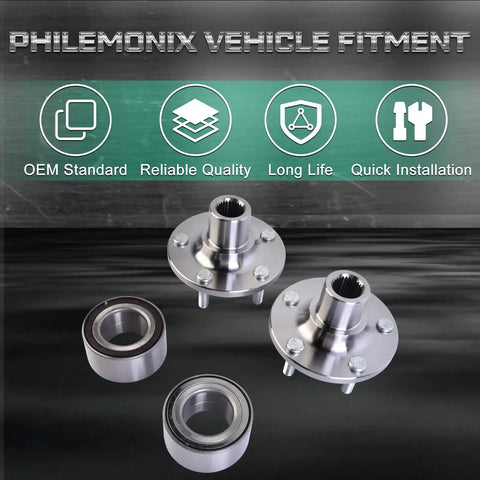 Two Piece Front Wheel Hub Bearing Kit Left And Right For Focus 2012 2018 And C Max 2013 2018 OEM Style Replacement For HUB81 NT510110 WH188 Durable Bearings Long Lasting