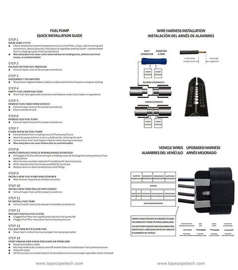Installation guide for Fuel Pump Assembly Kit For 1997 1998 1999 2000 Chevy GMC Pickup Trucks With Two Electrical Connectors