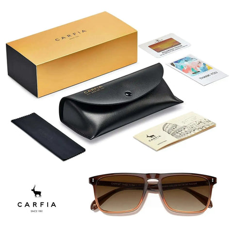 Retro Polarized Sunglasses For Men With UV Protection Dope Hand Crafted Acetate Frame Classic Rectangular Style, packaging set.