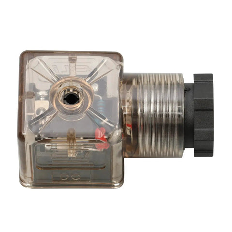 Close-up of Heavy Duty 3-Spool Hydraulic Control Valve Solenoid 12V DC With 13 GPM Flow At 3600 PSI, showing inlet port.