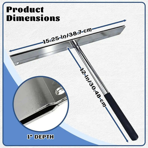 15.25 Inch Sheet Metal Bender With Sturdy Handle For Steel Bending Up To 1 Inch Deep, showing dimensions and metal details