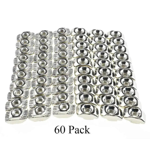 Sliding T Slot Nuts 2020 Series M3 Drop In Pack Of 30 Carbon Steel Nickel Plated Half Round Roll In For 6mm Slot Aluminum Profiles, Ideal For 20x20 Frames, DIY CNC Routers, 3D Printers