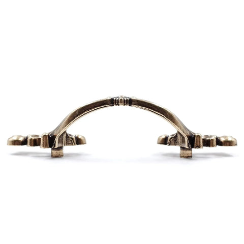 Antique Brass French Provincial Drawer Pulls Six Pack With Two And One Half Inch Hole Centers Four And Half Inch Length One And Quarter Inch Projection And One And Quarter Inch Width Zinc Alloy Shabby Chic Hardware For Dresser Nightstand Cabinet